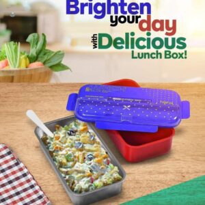 Stainless Steel Lunch Box – Leak-Proof, with Spoon & Lid